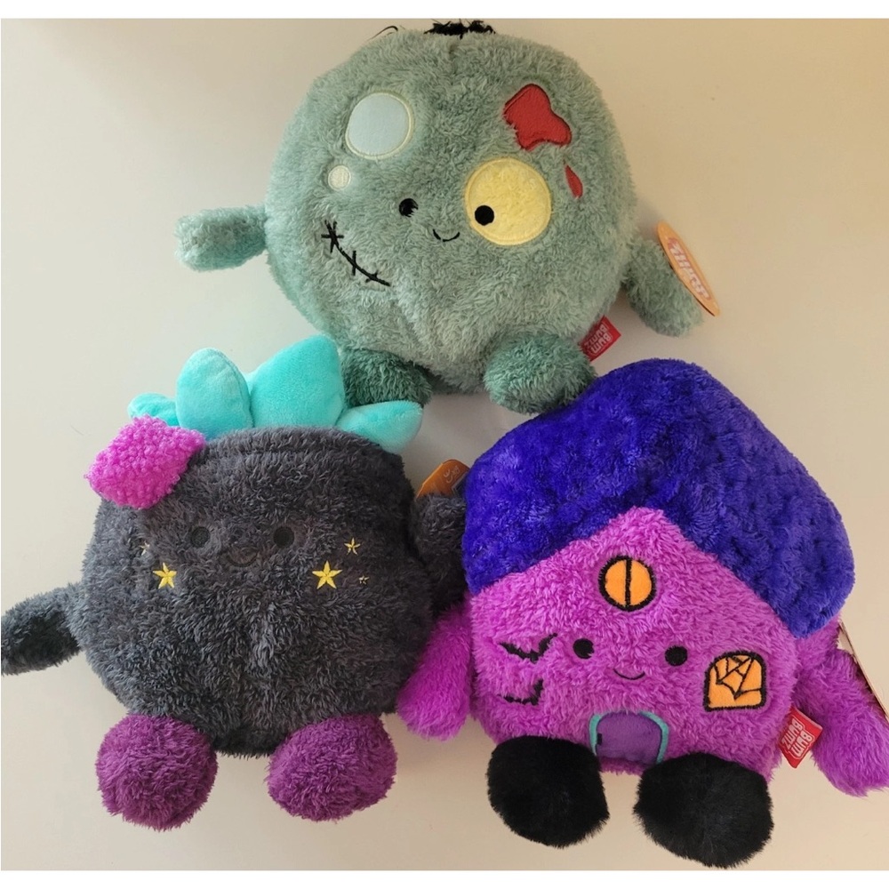 Bum Bumz by 7.5" ZAINE The Zombie & Hakim , Claudette SpookyBumz Halloween Plush